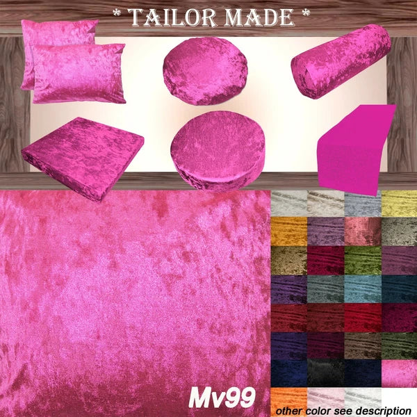Mv99 H-Pink Crush Velvet Sofa Seat Patio Bench Box Cushion Bolster Cover/Runner