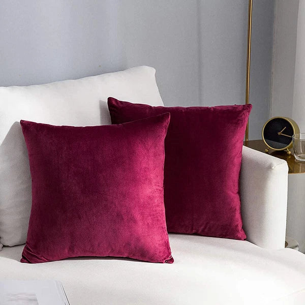 Velvet Soft Cushion Cover, 2 Pack Modern Decorative Throw Pillow Case 18"x18"