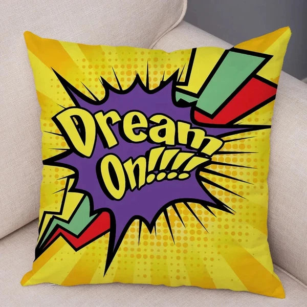 Pop Art Cushion Cover Polyester Cotton Pillowcase Sofa Chair Bed Pillow Cover