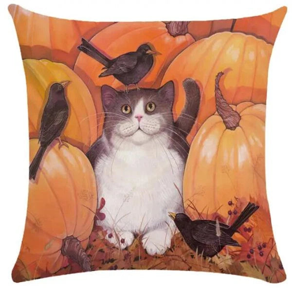 Cute Cat Pillowcase Art Kitty Paint Pillow Cover for Bed Sofa Cushion Home Decor