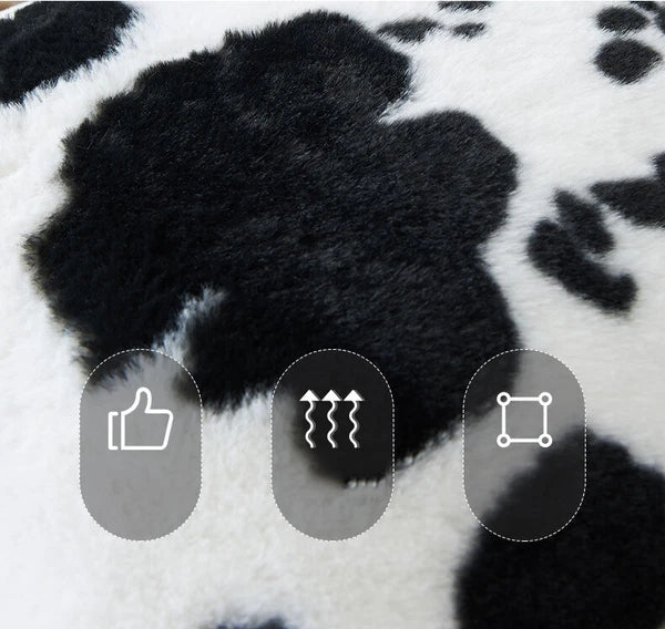 Cow Printing Cushion Cover Soft Plush Throw Sofa Pillow Case Decorative Home Bed