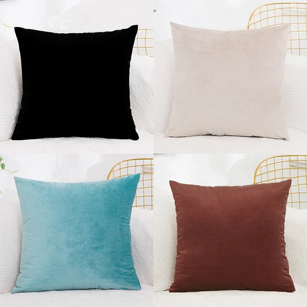 Throw Pillowcases Covers Velvet Cushion Case For Home Sofa Décor Set of 2