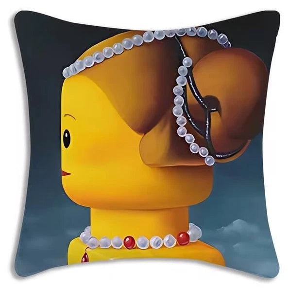 Mona Lisa Legos Pillow Covers Cartoon Sofa Decor Home Print Cute Cushion Cover