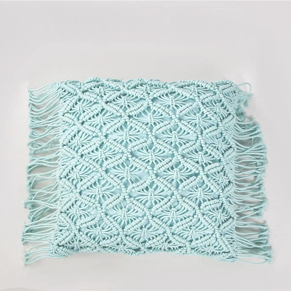 Handmade Woven Pillowcase Sofa Throw Cushion Cover Tassel Pillow Case Bedroom