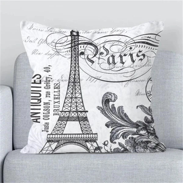 Cushions Covers for Bed London Paris Scenic Print Sofa Fall Pillow Cases Decor
