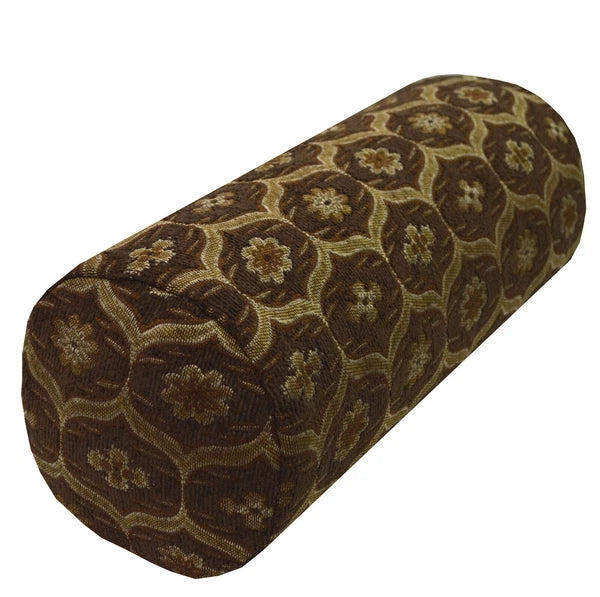 We61 -Dk Brown Gold Eye Flora Damask Bolster Case/Pillow/Sofa Seat Cushion Cover