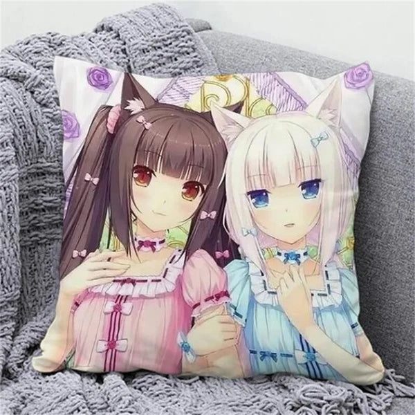 NekoPara Anime Pillow Cover Fall Decor Sofa Cushions Cushion Covers Pillowcase