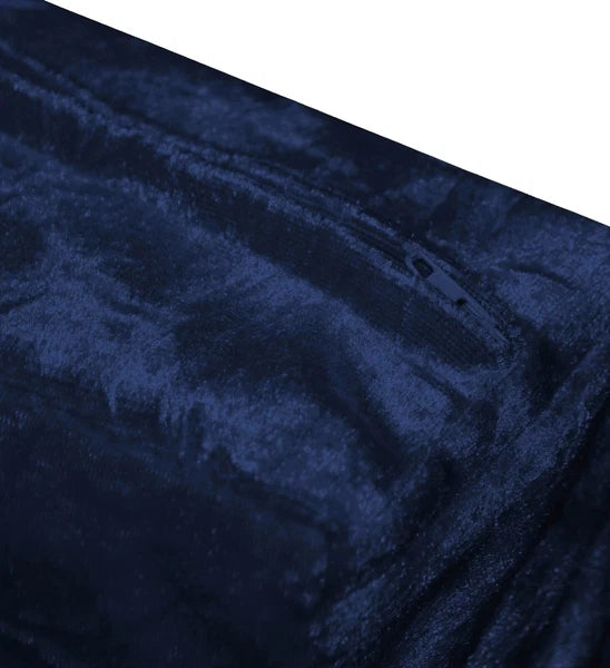 Mv19 Dark-Blue Crushed Velvet Sofa Seat Patio Bench Cushion Bolster Cover/Runner