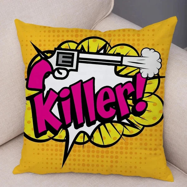Pop Art Cushion Cover Polyester Cotton Pillowcase Sofa Chair Bed Pillow Cover