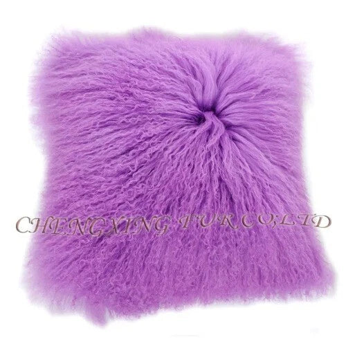 Mongolian Lamb Fur Cushion Cover, Sofa Pillow Cover Home Decoration No Stuffing
