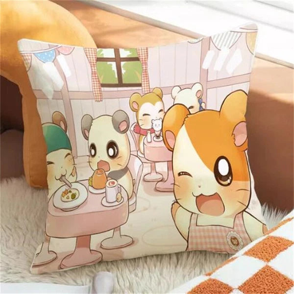 Hamtaro Decorative for Cushion Covers Pillowcase Fall Anime Pillow Cover Sofa