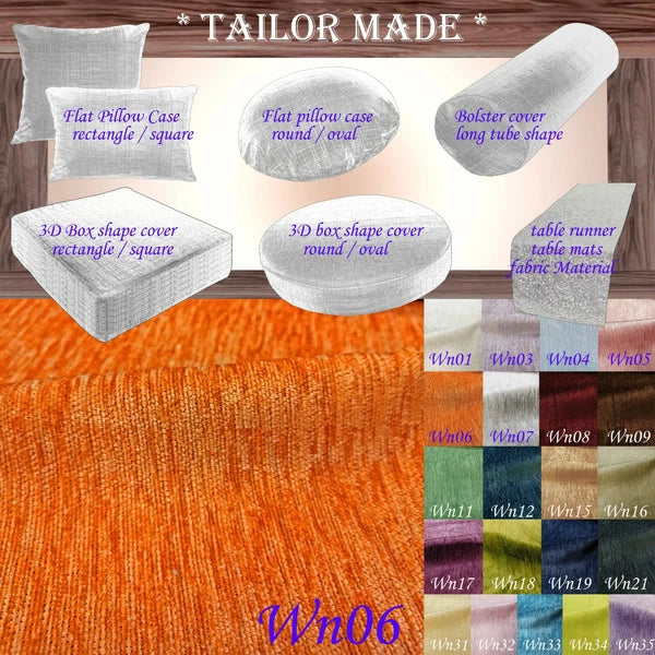 Wn06 Orange Chenille  Sofa Seat Patio Bench Box Cushion Bolster Cover/Runner