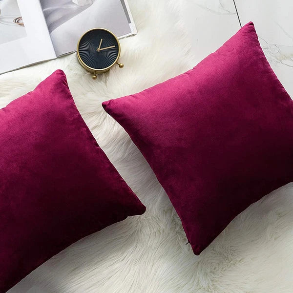 Velvet Soft Cushion Cover, 2 Pack Modern Decorative Throw Pillow Case 18"x18"