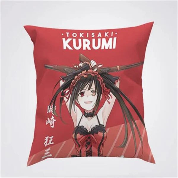 Anime Cartoon Tokisaki Kurumi Print Cushion Cover Sofa Home Decor Pillowcase