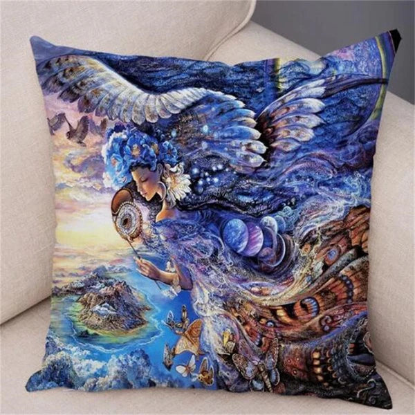 Forest Elf Cushion Cover Decor Colorful Fantasy Pillow Case for Sofa Car Room
