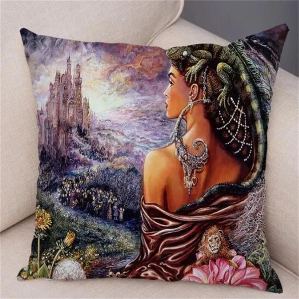 Forest Elf Cushion Cover Decor Colorful Fantasy Pillow Case for Sofa Car Room