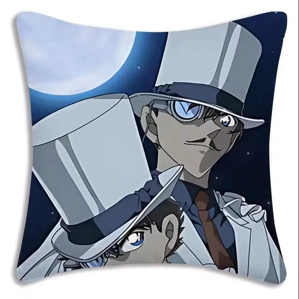 Anime Detective Pillow Covers Cartoon Sofa Decor Print Short Plush Cushion Cover