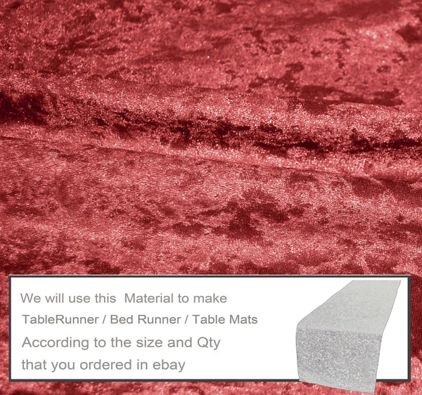 Mv08 Shery-Red Crushed Velvet Sofa Seat Patio Bench Cushion Bolster Cover/Runner