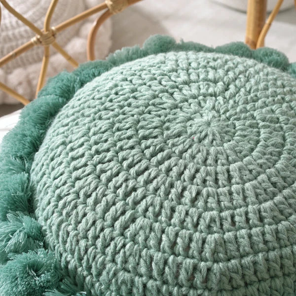 Round Knitted Waist Pillow Throw Sofa Car Office Chair Cushion Pillows Pad Decor