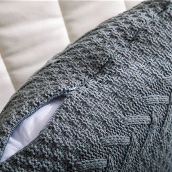 Knitted Pillowcase Sofa Bed Throw Waist Car Cushion Cover Pillow Case Home Decor