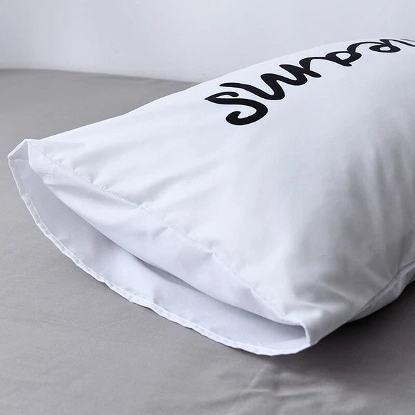 White Cushion Cover Letter Printed Pilow Case 2Pcs Pillowcase Bedroom Throw Sofa
