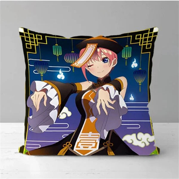 Anime Girl Pillow Covers Decor Sofa Print Quintuplets Short Plush Cushion Cover
