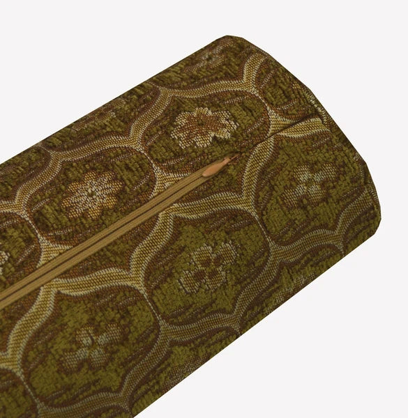 We62 -Olive Brown Eye Flora Damask Bolster Case/Pillow/Sofa Seat Cushion Cover