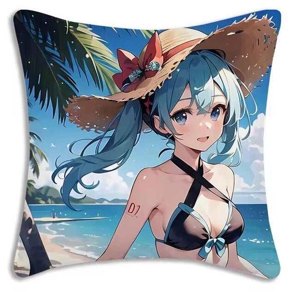 Kawaii Mikus Pillow Covers Cartoon Sofa Decor Home Printing Cute Cushion Cover
