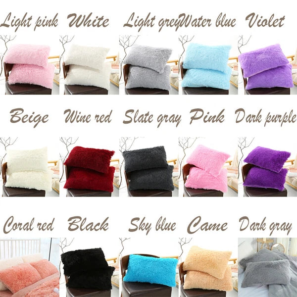 Long Fluffy Plush Throw Pillow Cases Shaggy Sofa Bed Cushion Cover 50x70cm
