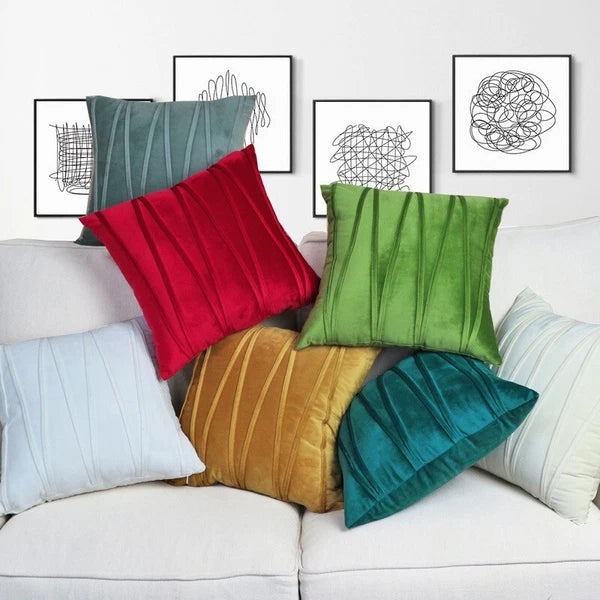 Soft Velvet Striped Decorative Pillows Throw Pillow Cover Cases Home Sofa Seat