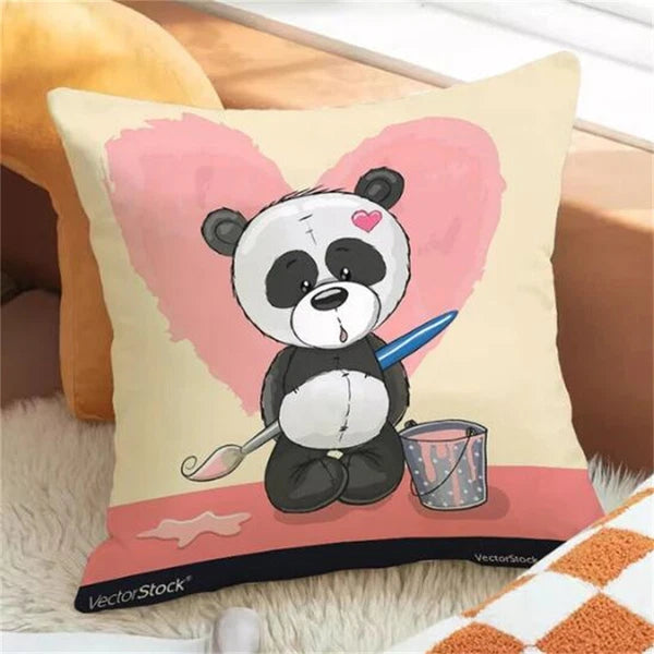 Panda Decorative Decor Short Plush Cushion Cover Pilow Cases Throw Sofa Anime