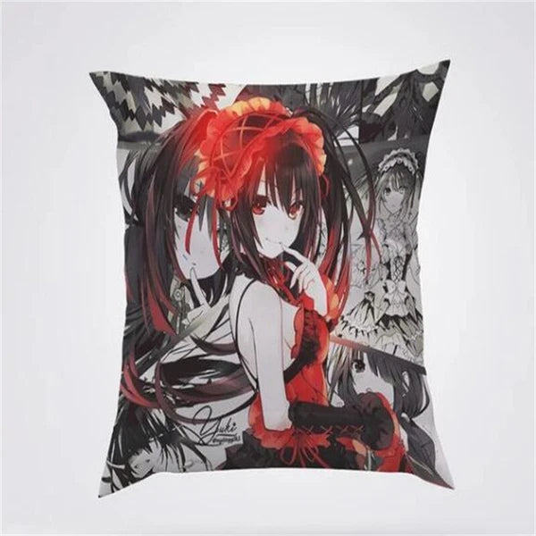 Anime Cartoon Tokisaki Kurumi Print Cushion Cover Sofa Home Decor Pillowcase
