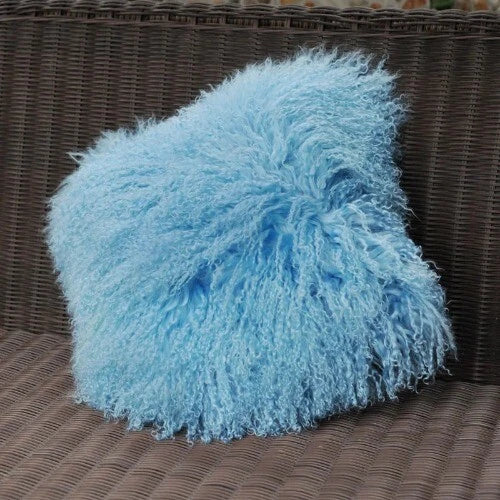 Mongolian Lamb Fur Cushion Cover, Sofa Pillow Cover Home Decoration No Stuffing