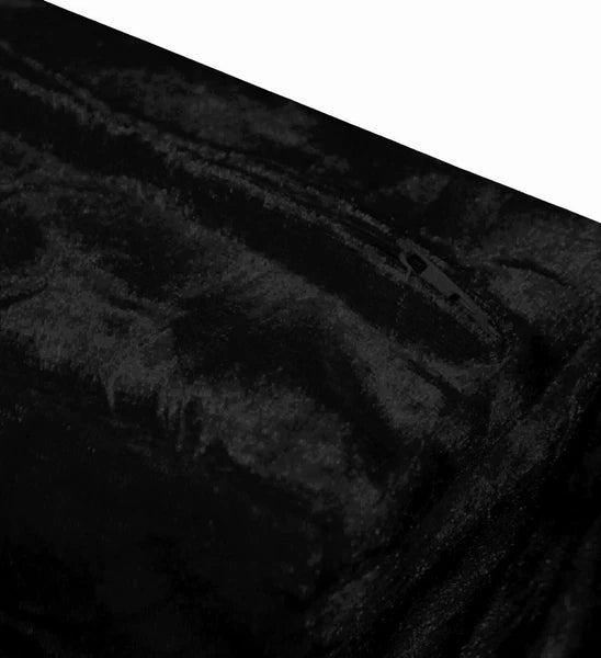 Mv36 Black Crushed Velvet Sofa Seat Patio Bench Box Cushion Bolster Cover/Runner
