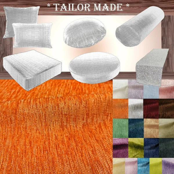 Wn06 Orange Chenille  Sofa Seat Patio Bench Box Cushion Bolster Cover/Runner