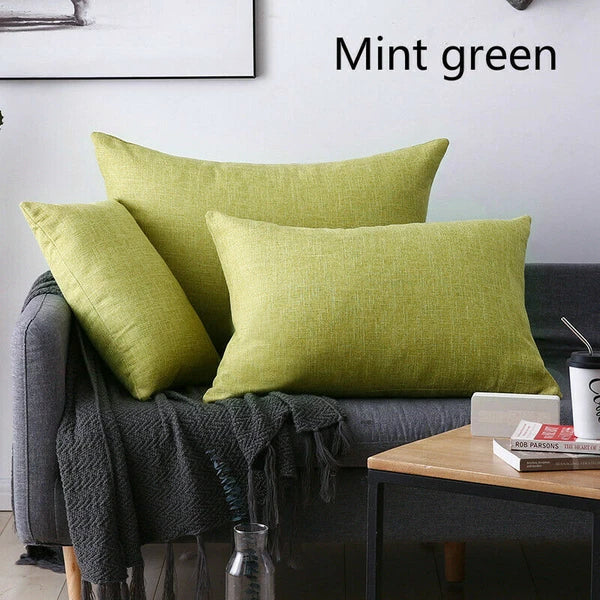 2X Cushion Cover Pillow Cases Solid Color Large Rectangle Sofa Bed Home Decor