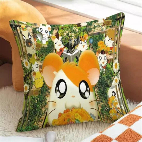 Hamtaro Decorative for Cushion Covers Pillowcase Fall Anime Pillow Cover Sofa