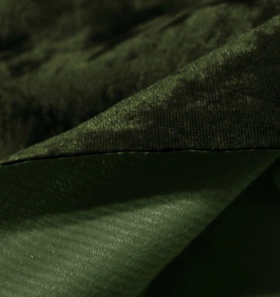 Mv34 Olive Crushed Velvet Sofa Seat Patio Bench Box Cushion Bolster Cover/Runner