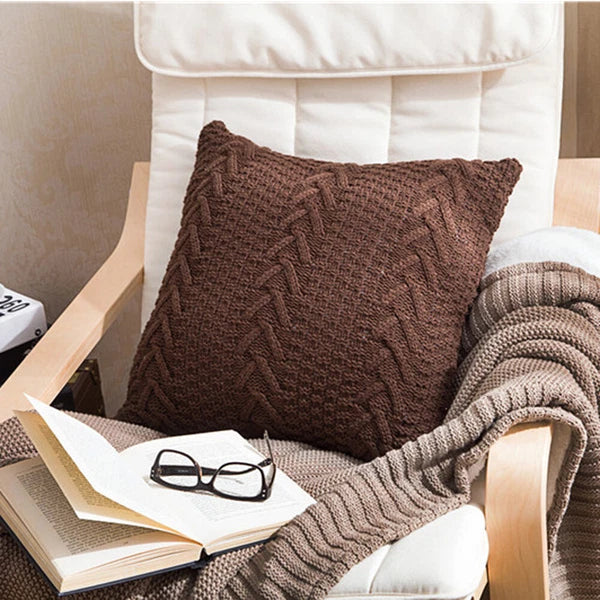 Home Sofa Bed Pillowcase Crochet Knitted Fashion Decor Waist Throw Cushion Cover