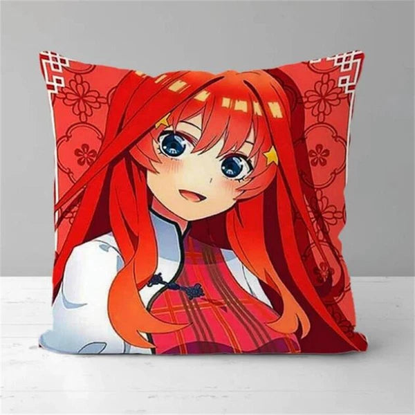 Anime Girl Pillow Covers Decor Sofa Print Quintuplets Short Plush Cushion Cover