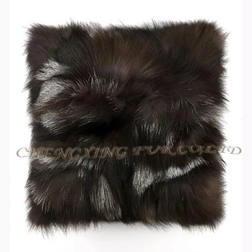 Natural Color Handmade Patchwork Real Fur Sofa Cushion Cover Pillow Case