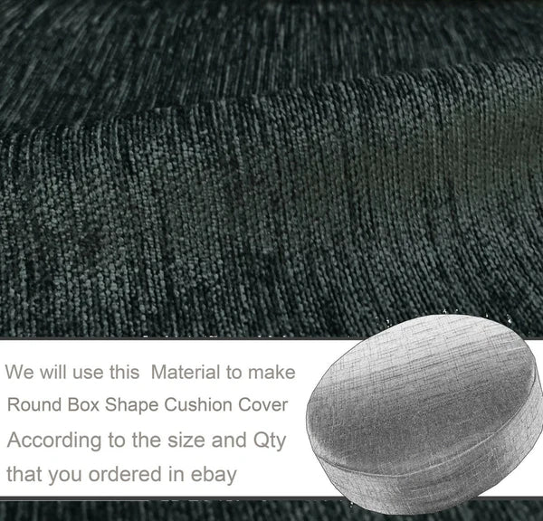 Wn21 Dark Gray Chenille Sofa Seat Patio Bench Box Cushion Bolster Cover/Runner