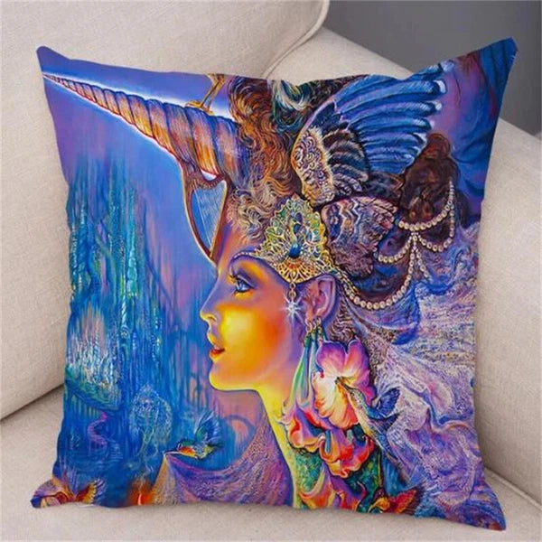 Forest Elf Cushion Cover Decor Colorful Fantasy Pillow Case for Sofa Car Room