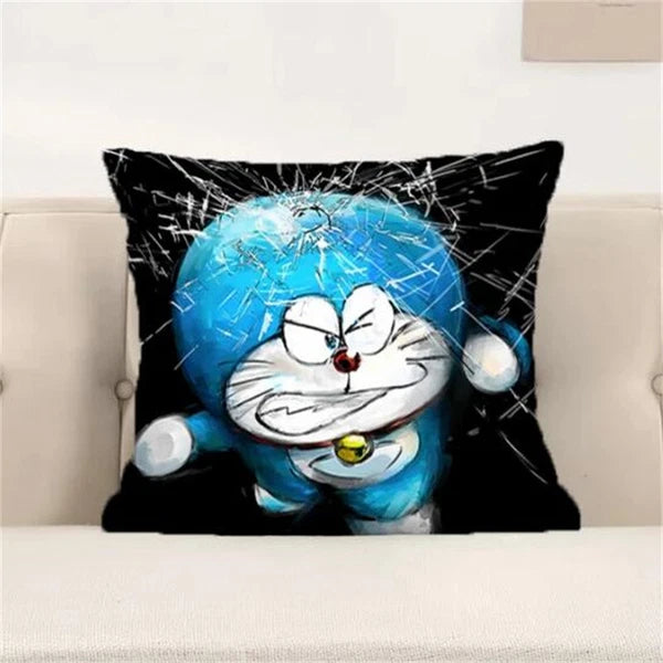 Doraemon Decor Short Plush Print Cushion Covers Room Decor Pillowcases Sofa