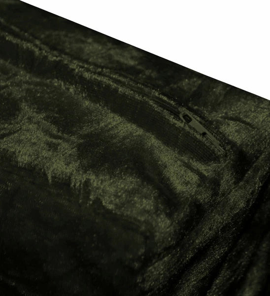 Mv34 Olive Crushed Velvet Sofa Seat Patio Bench Box Cushion Bolster Cover/Runner