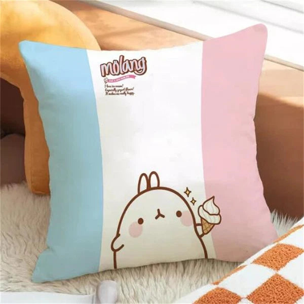 Molang Pillowcases for Cushion Cover Sofa Cushions Fall Car Decoration Anime