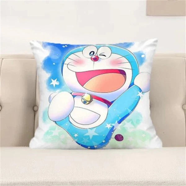 Doraemon Decor Short Plush Print Cushion Covers Room Decor Pillowcases Sofa