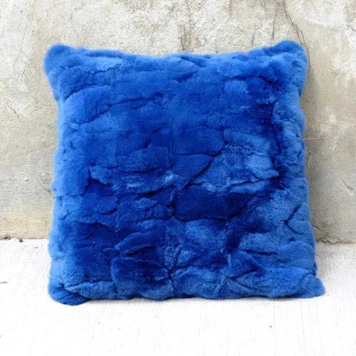 Rabbit Fur Patchwork Sofa Cushion Covers Furry Pillow Cover No Stuffing