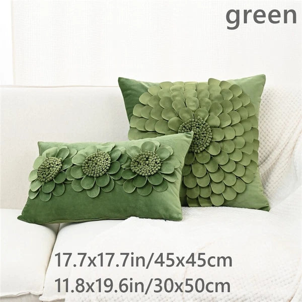 1X Velvet 3D Flower Pillowcase Cushion Pillow Cover Case Bedding Sofa Home Decor