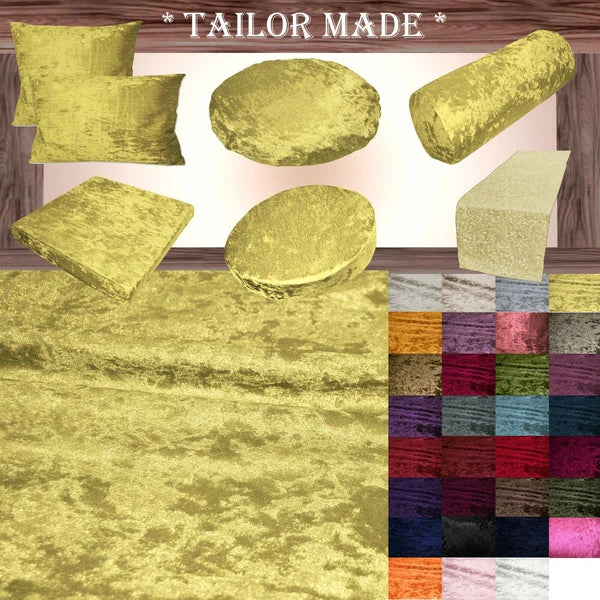 Mv04 Y-Gold Shiny Velvet Sofa Seat Patio Bench Box Cushion Bolster Cover/Runner